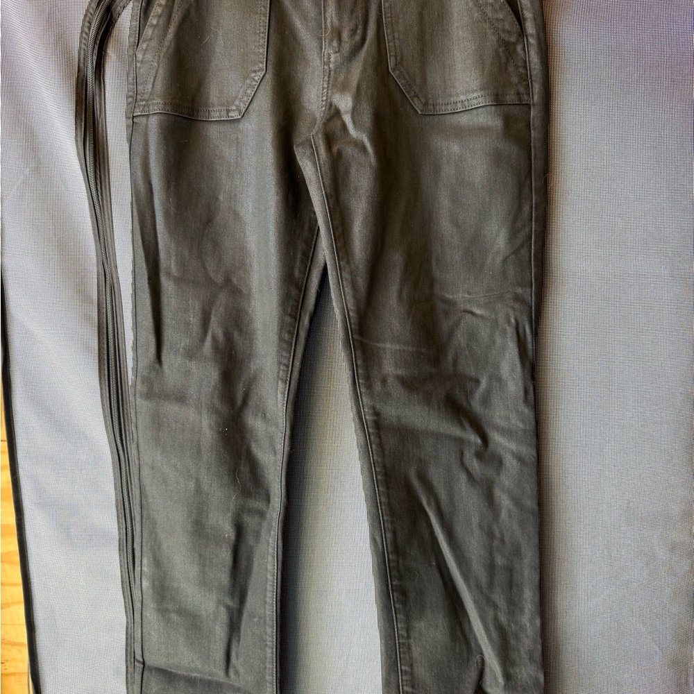 PAIGE Olive Green Cropped Jeans